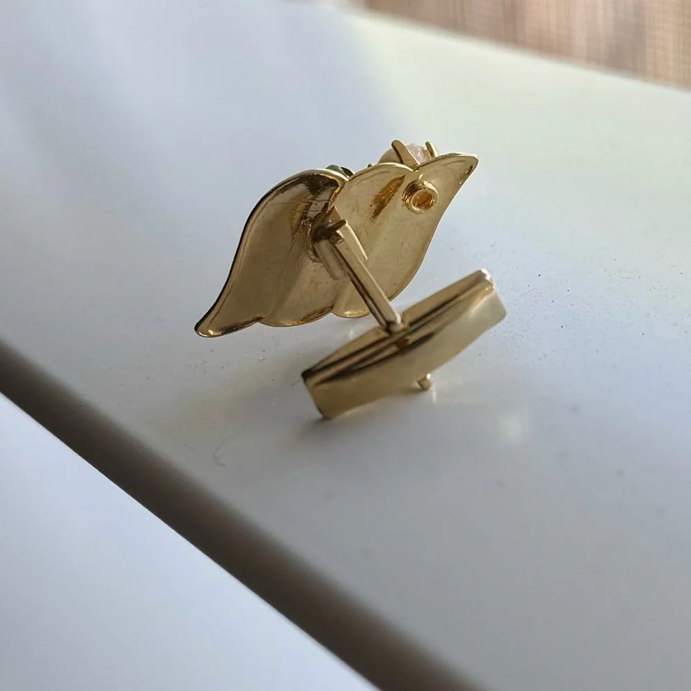 Vintage Jade and faux pearl cuff‎ links